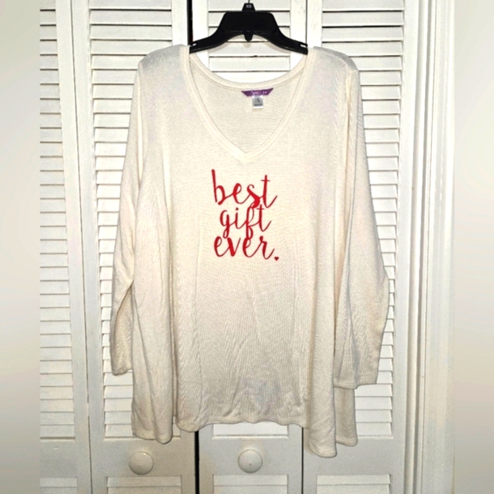 Bump In The Night Maternity 2X Best Gift Ever Pajama Top